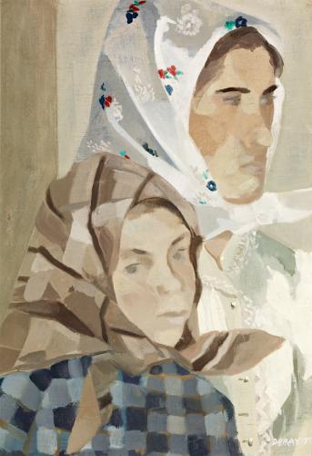 Tibor Duray: Double Portrait (Woman with her Daughter)
