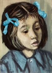 Tibor Duray: Eszter with Blue Ribbons (Little Girl with Blue Ribbons)